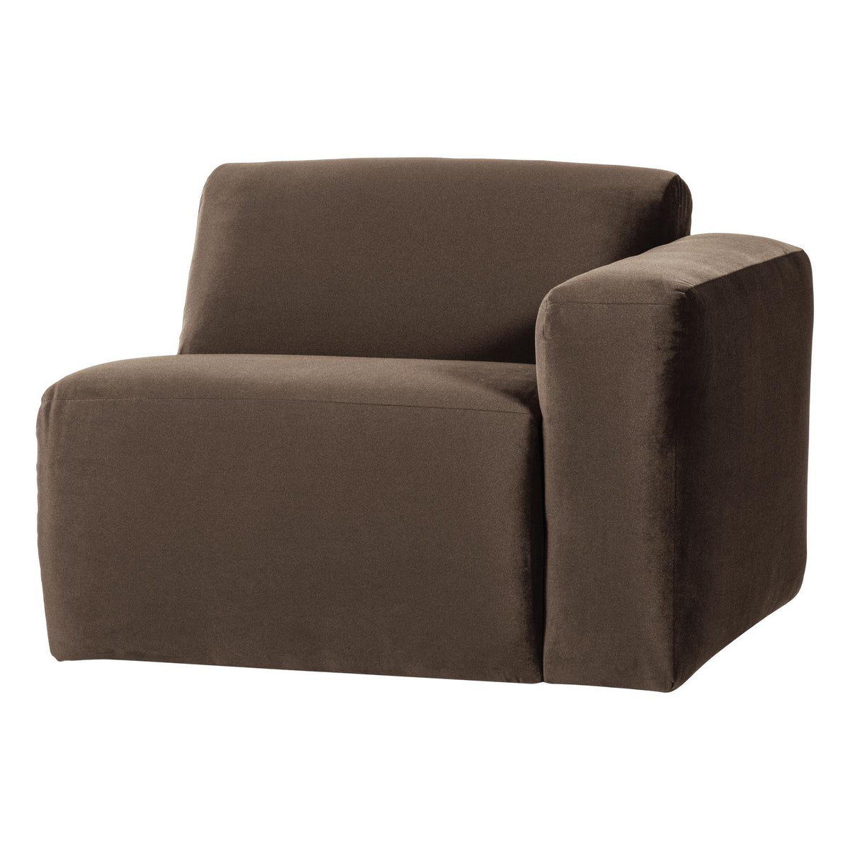 WOOOD Mojo Base 1-zits bank arm rechts velvet Bruin