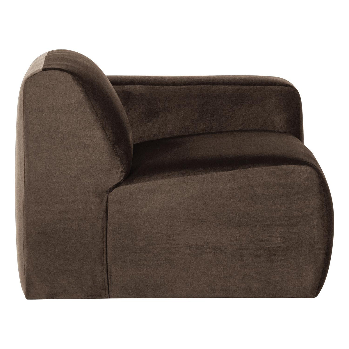 WOOOD Mojo Base 1-zits bank arm rechts velvet Bruin