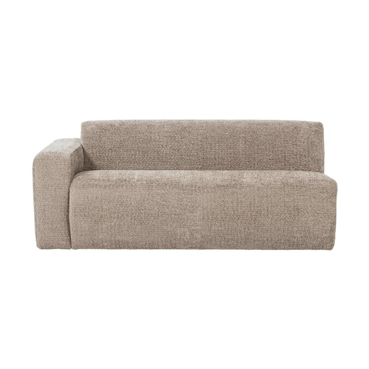 WOOOD Mojo Base 2-zits bank arm links wollig Donkerzand