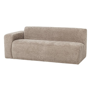 WOOOD Mojo Base 2-zits bank arm links wollig Donkerzand