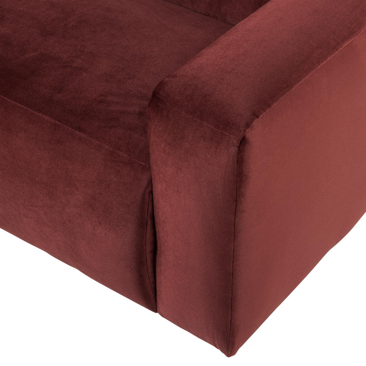 WOOOD Mojo Base 2-zits bank arm rechts velvet Kastanjebruin