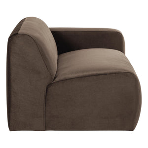 WOOOD Mojo Base 2-zits bank arm rechts velvet Bruin