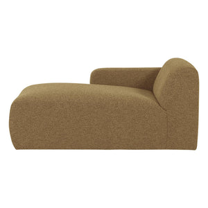WOOOD Mojo Base chaise longue bank arm links bouclé Geel/Bruin