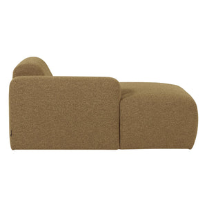 WOOOD Mojo Base chaise longue bank arm links bouclé Geel/Bruin