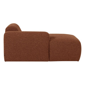 WOOOD Mojo Base chaise longue bank arm links bouclé Roestbruin