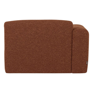 WOOOD Mojo Base chaise longue bank arm links bouclé Roestbruin