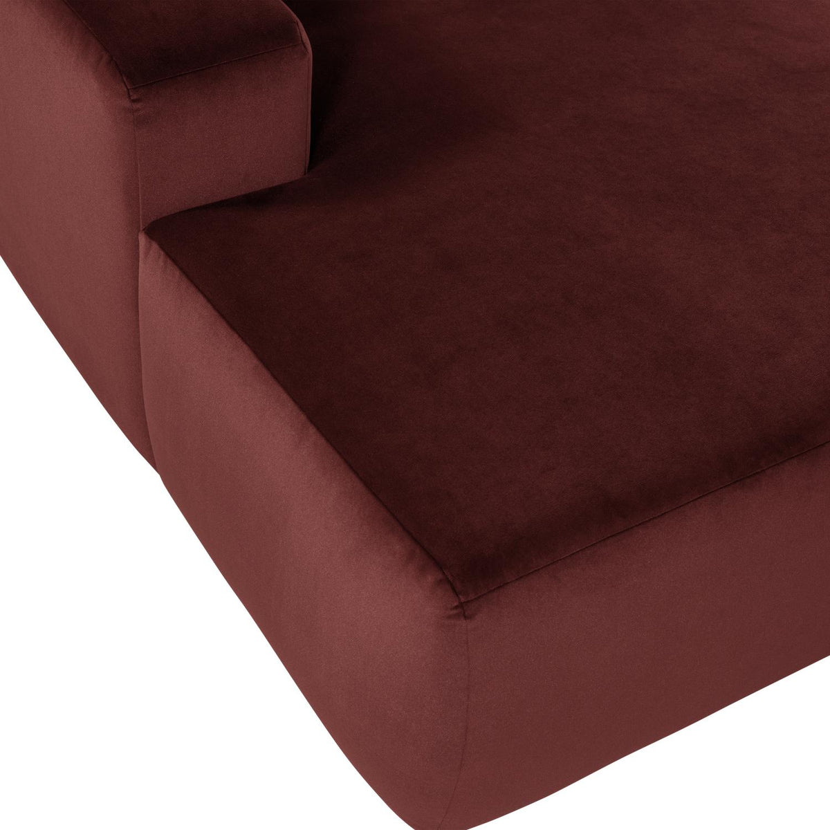 WOOOD Mojo Base chaise longue bank arm links velvet Kastanjebruin
