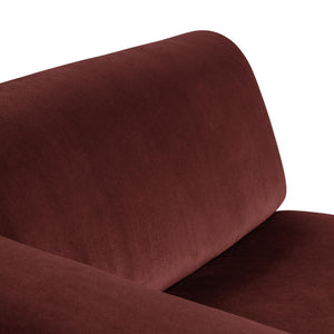 WOOOD Mojo Base chaise longue bank arm links velvet Kastanjebruin