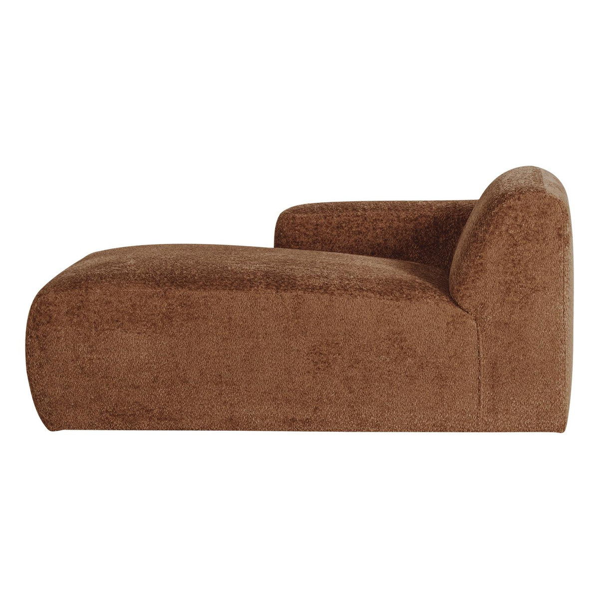 WOOOD Mojo Base chaise longue bank arm links wollig Roestbruin