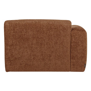 WOOOD Mojo Base chaise longue bank arm links wollig Roestbruin