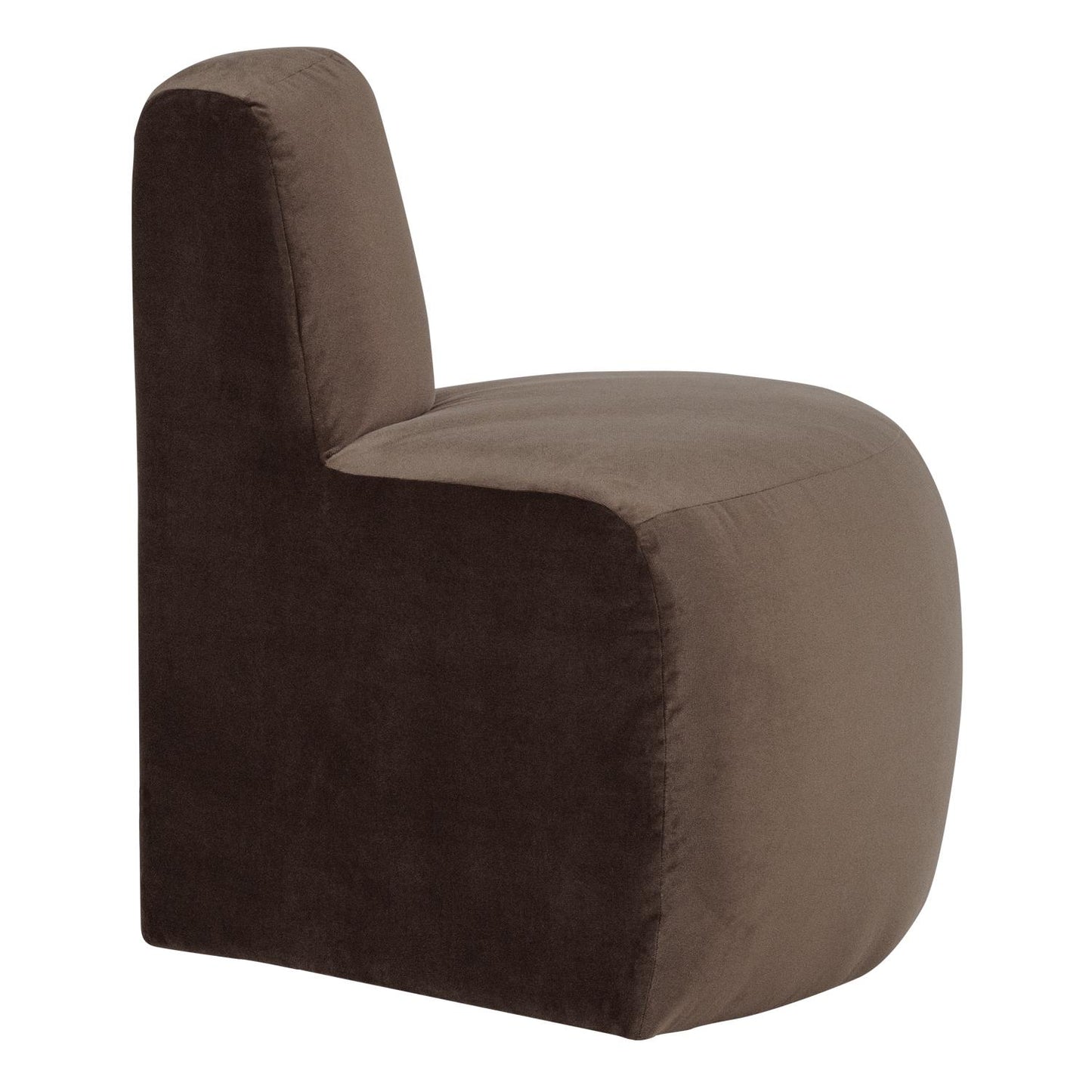 WOOOD Mojo Base eetbank hoek rond rugleuning velvet Bruin