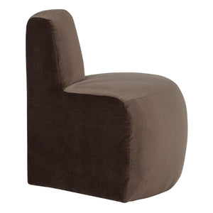 WOOOD Mojo Base eetbank hoek rond rugleuning velvet Bruin