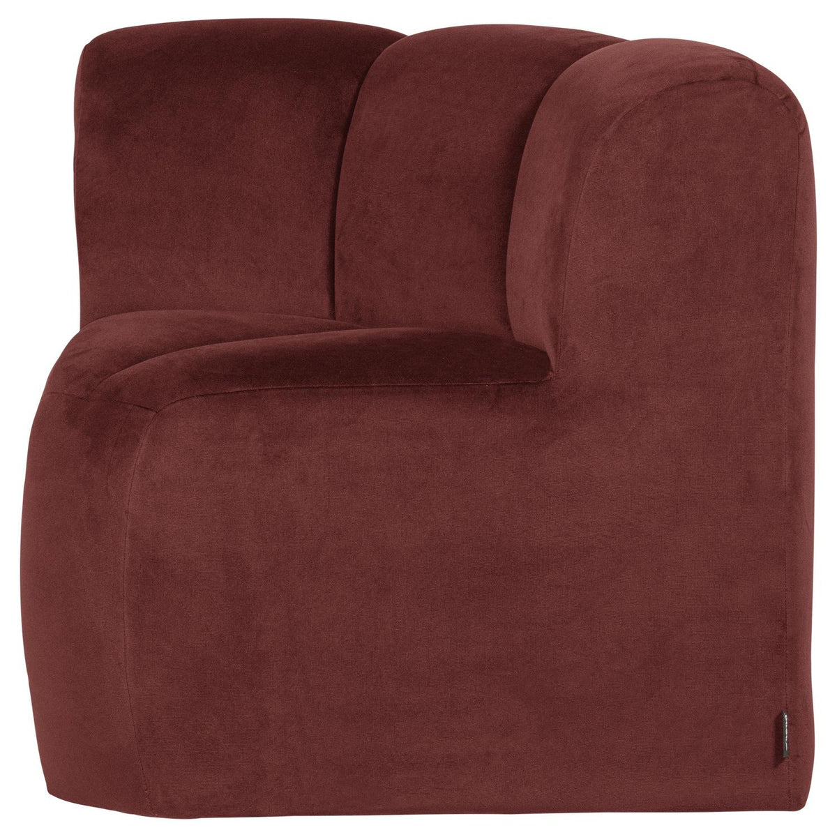 WOOOD Mojo eetbank hoek met rugleuning velvet Kastanjebruin