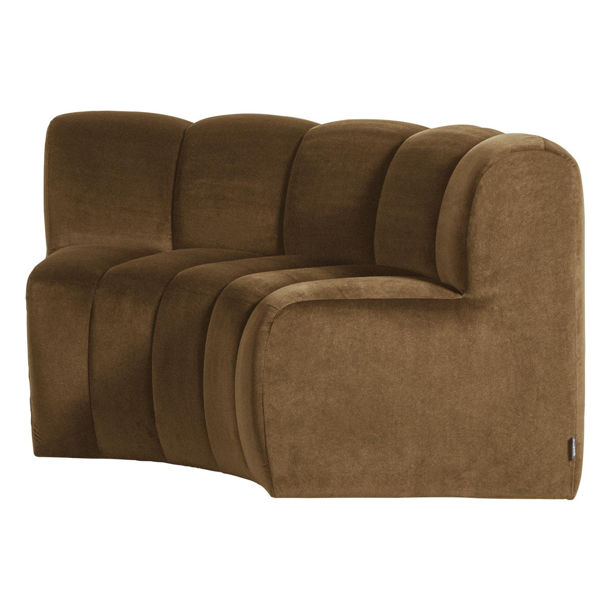WOOOD Mojo eetbank halfronde hoek rugleuning velvet Honinggeel