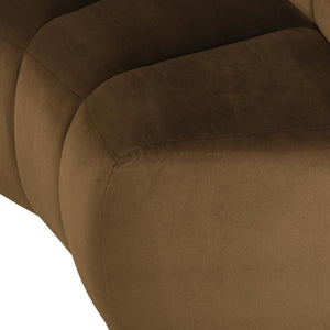 WOOOD Mojo eetbank halfronde hoek rugleuning velvet Honinggeel
