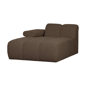 WOOOD Mojo chaise longue bank arm links bouclé Bruin Melange