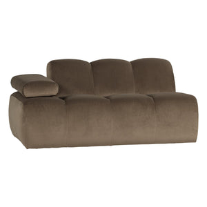 WOOOD Mojo 1,5-zits bank arm links velvet Taupe