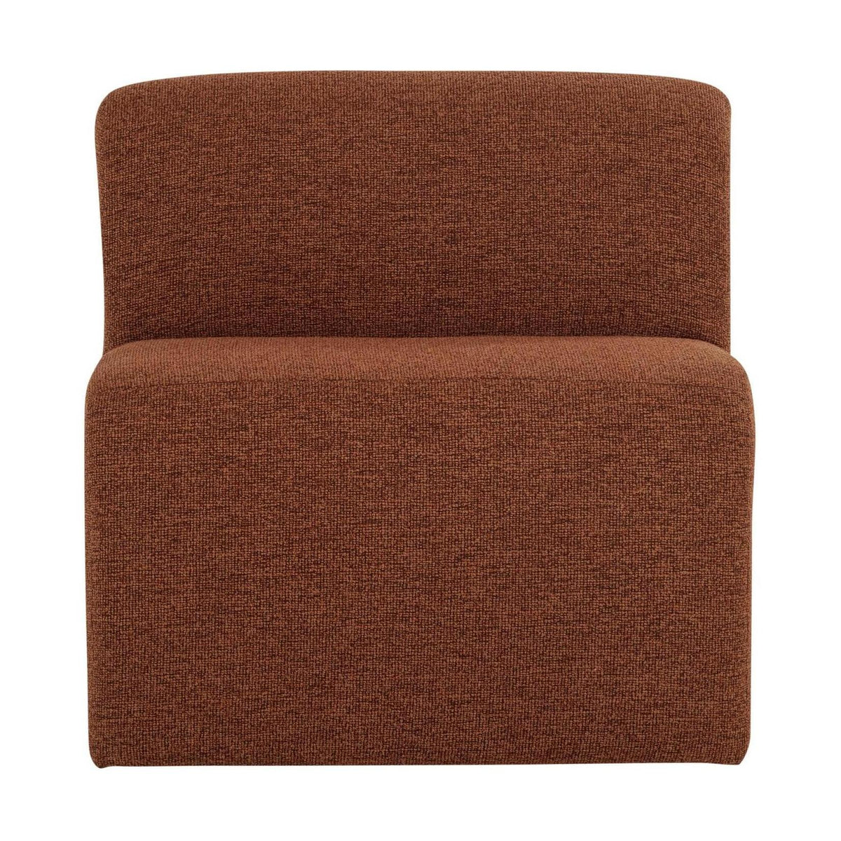 WOOOD Mojo Base eetkamerbank 84 cm met rugleuning bouclé Roestbruin