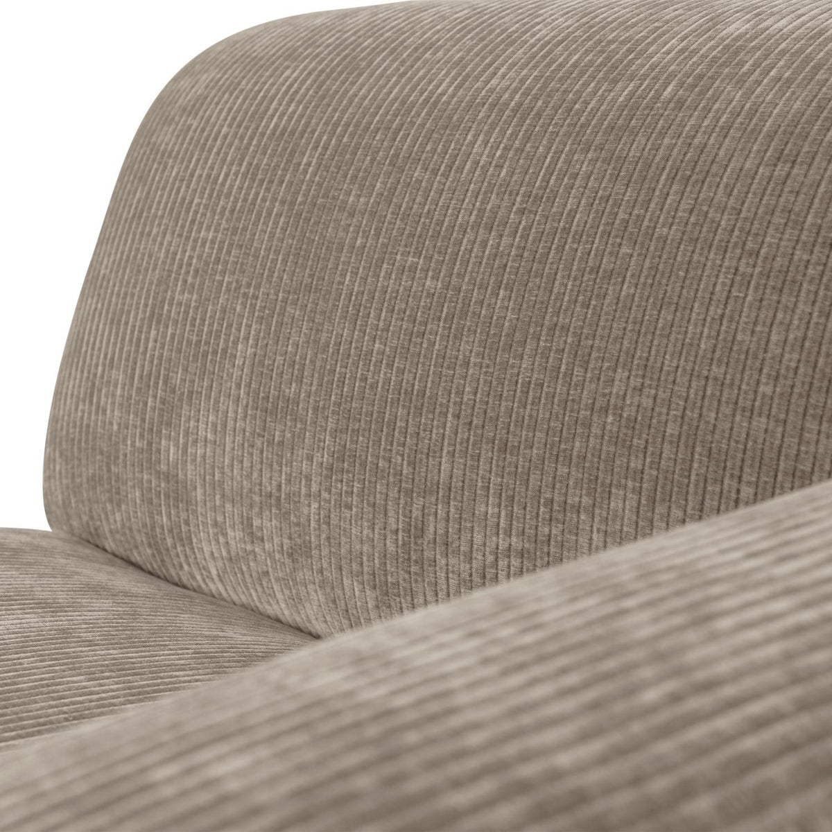 WOOOD Mojo Base chaise longue bank arm rechts rib Donkerzand