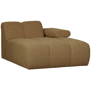 WOOOD Mojo chaise longue bank arm rechts bouclé Geel/Bruin Melange