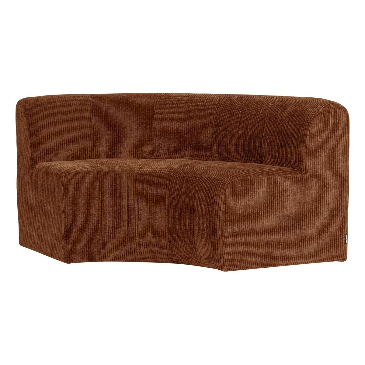 WOOOD Mojo Base eetbank halfronde hoek rugleuning rib Roestbruin