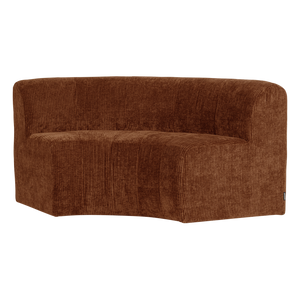 WOOOD Mojo Base eetbank halfronde hoek rugleuning rib Roestbruin