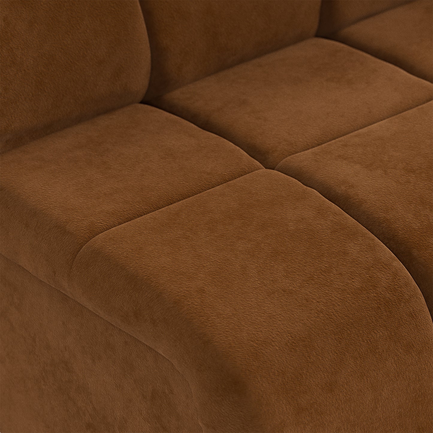 HKliving Wave bank middle Royal Velvet Caramel