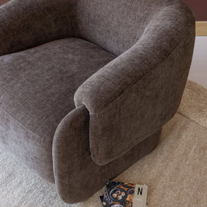 WOOOD Moru fauteuil chenille Donkerbruin