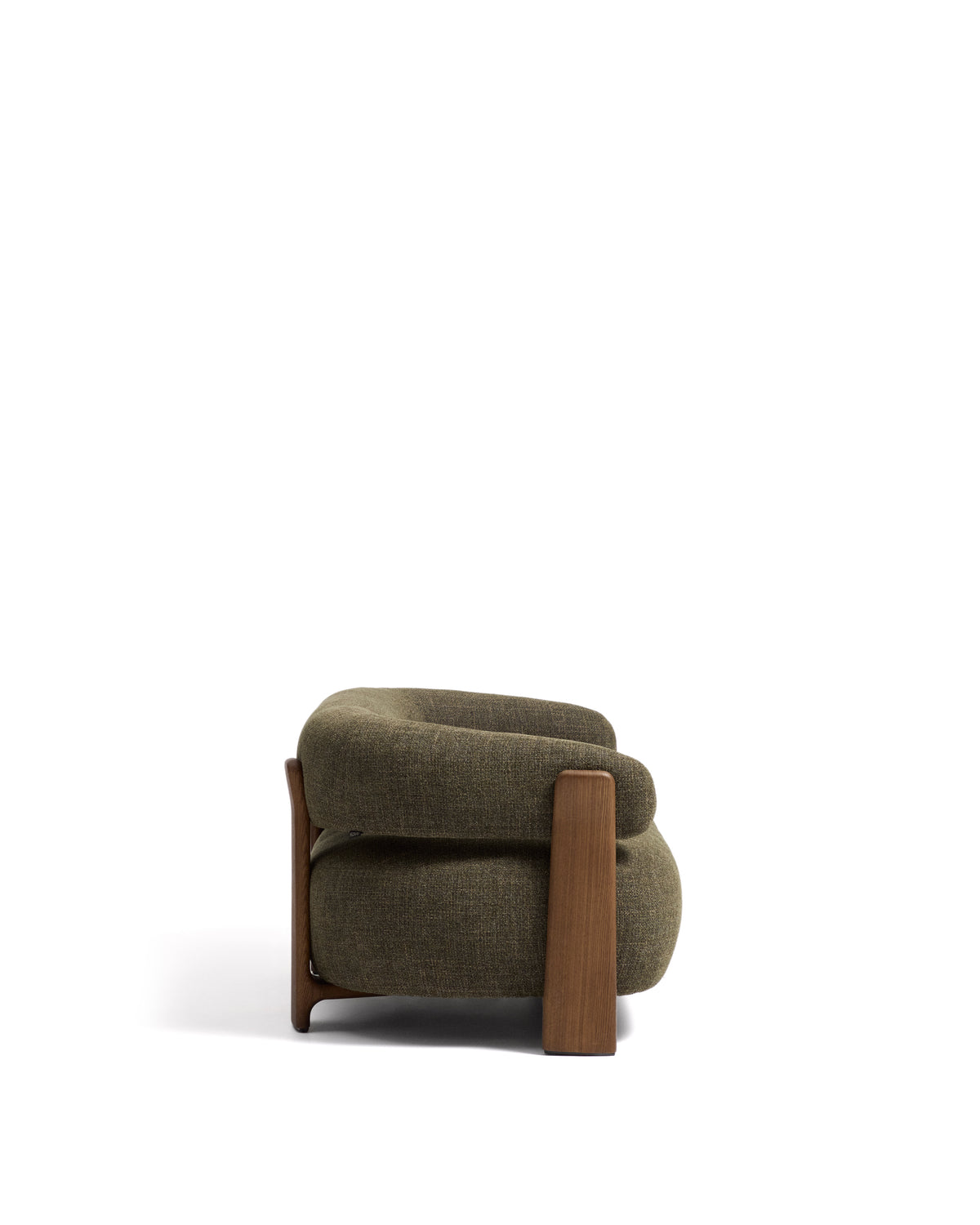 Kave Home Granite 2-zitsbank chenille Groen/walnoot