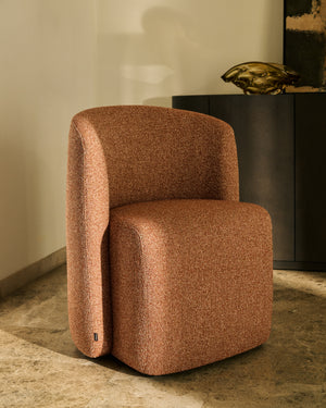 Kave Home Corvena eetkamerstoel chenille Terracotta