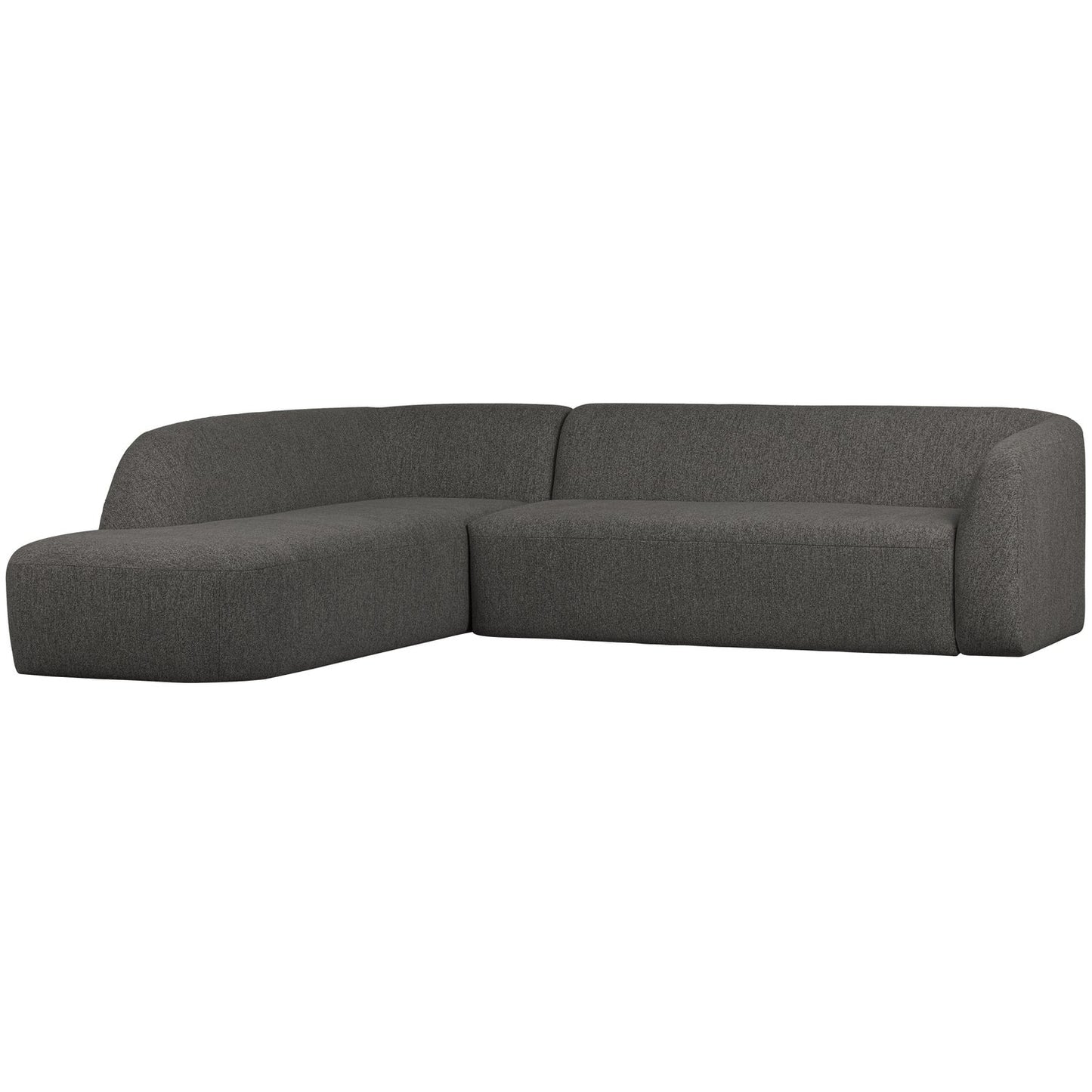 WOOOD Sloping hoekbank links Grijs/Zwart Melange