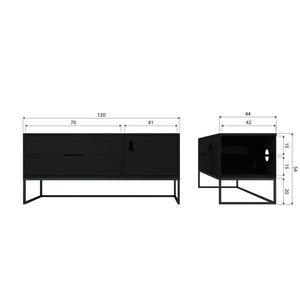 WOOOD Silas tv-meubel 120 cm Blacknight