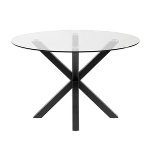Kave Home Argo eettafel rond Ø119 Clear/Black