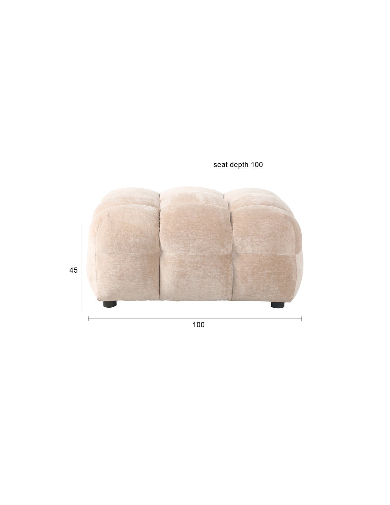 Dutchbone Hackman hocker velvet Beige
