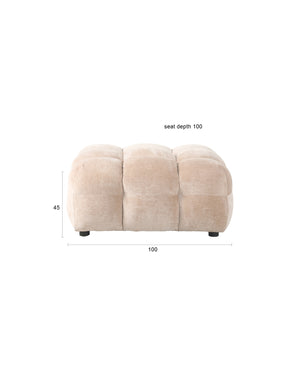 Dutchbone Hackman hocker velvet Beige