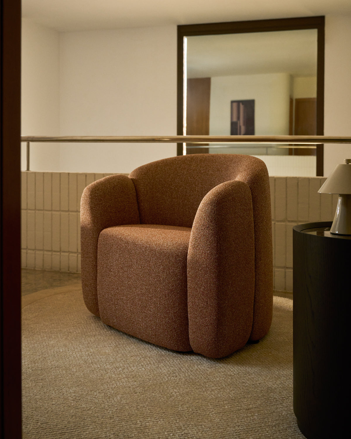 Kave Home Corvena fauteuil 85 cm chenille Terracotta
