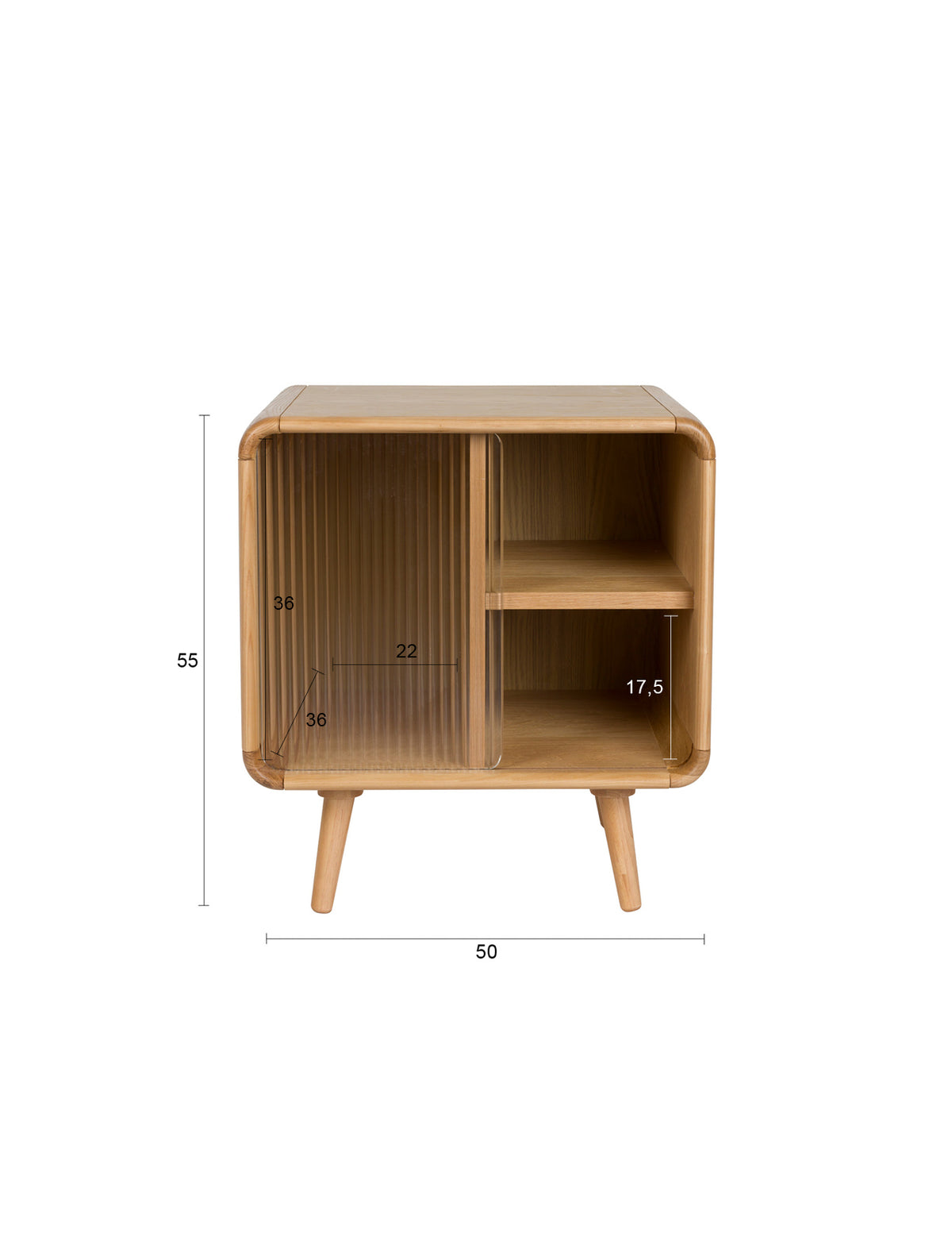 Zuiver Side Table / Bed Stand Rise Natural