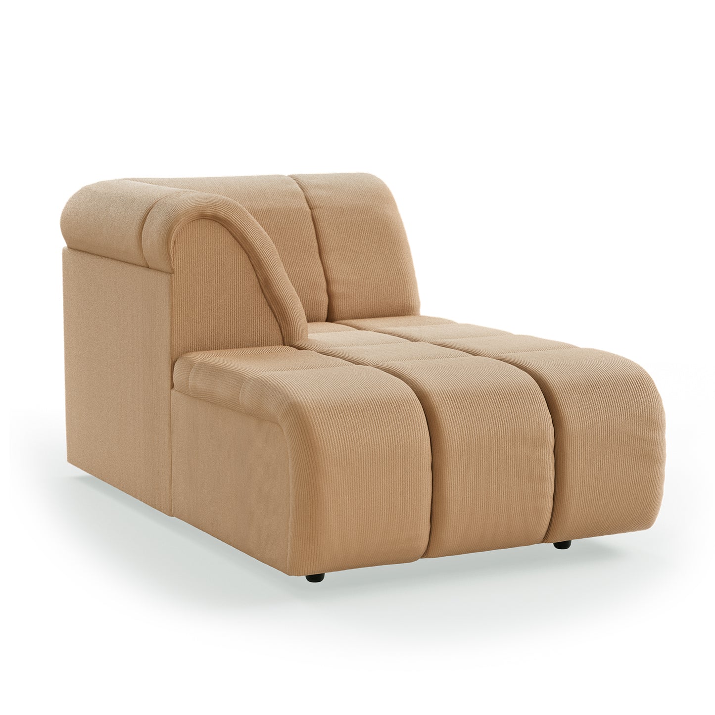 HKliving Wave bank left divan Corduroy Rib Brown