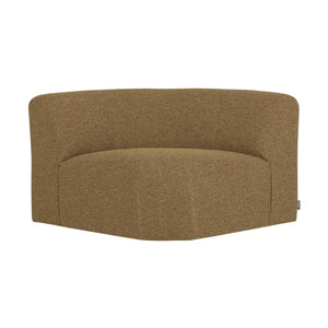 WOOOD Mojo Base bank hoekelement rond bouclé Geel/Bruin