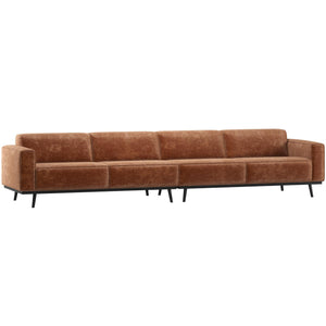 WOOOD Statement XL 4-zits bank 372 cm Chenille Velvet Terra