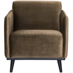 WOOOD Statement fauteuil met arm Velvet Taupe