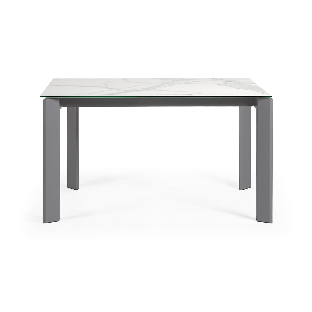 Kave Home Axis eettafel uitschuifbaar 140/180x90 cm Wit/Grijs