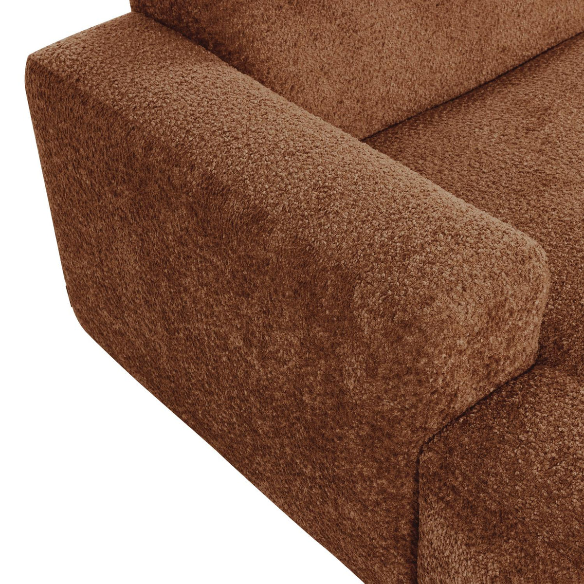 WOOOD Mojo Base chaise longue bank arm links wollig Roestbruin