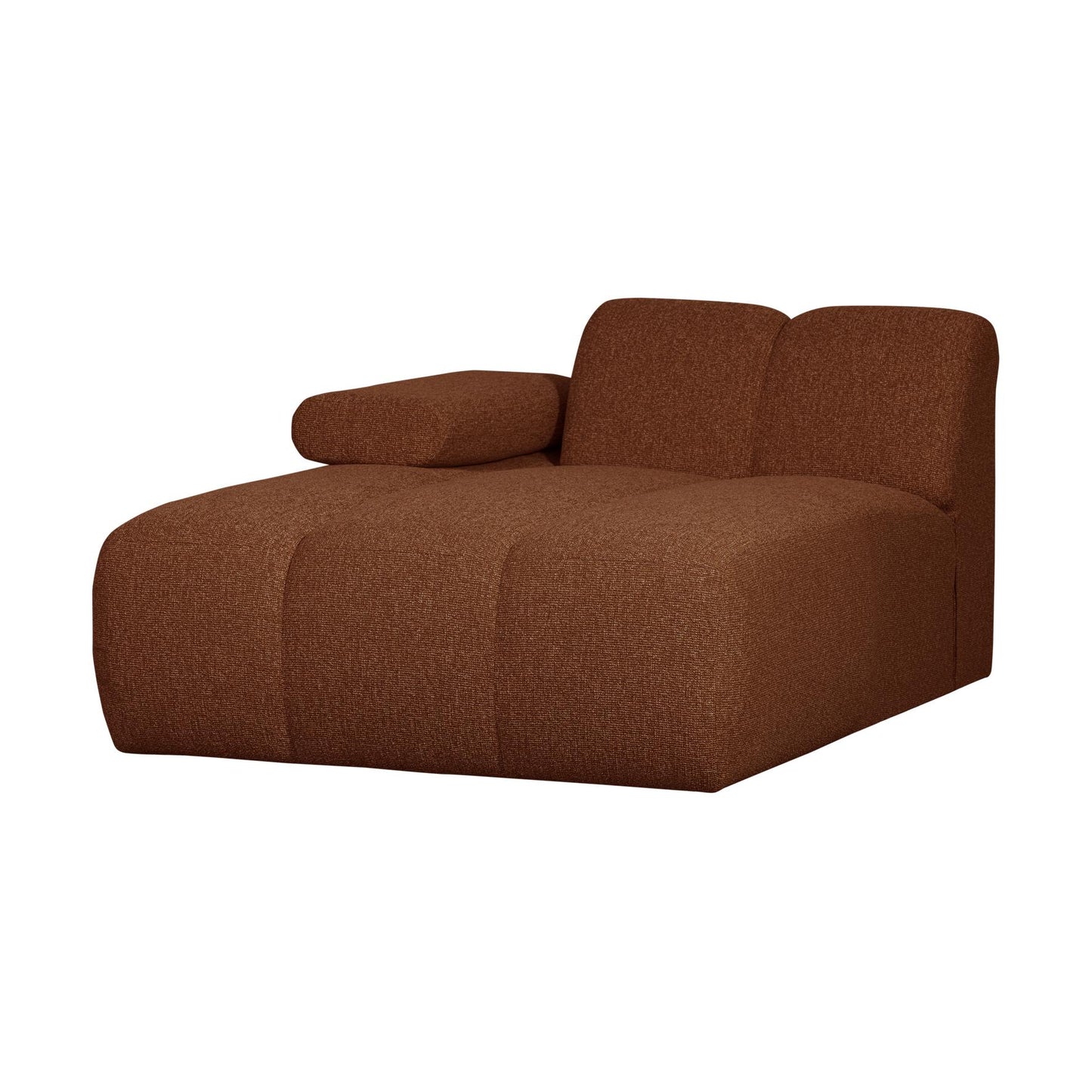 WOOOD Mojo chaise longue bank arm links bouclé Roestbruin Melange