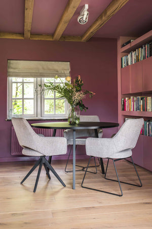 Jesper Home Yanai eetkamerstoel Caramel Grid turn beige