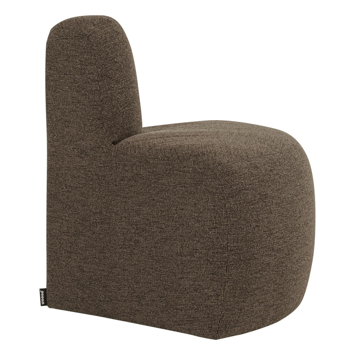 WOOOD Mojo Base eetbank hoek rond rugleuning bouclé Bruin