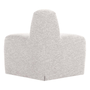 WOOOD Mojo Base eetbank hoek rond rugleuning bouclé Ecru