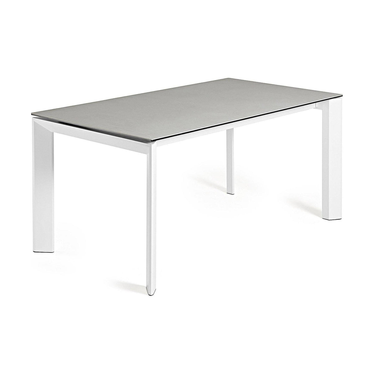 Kave Home Axis eettafel uitschuifbaar 140/200x90 cm Grijs/Wit
