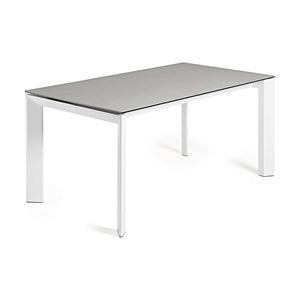 Kave Home Axis eettafel uitschuifbaar 140/200x90 cm Grijs/Wit