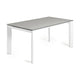 Kave Home Axis eettafel uitschuifbaar 140/200x90 cm Grijs/Wit